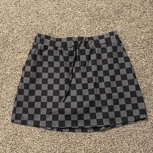 Checkered Black Mini Skirt